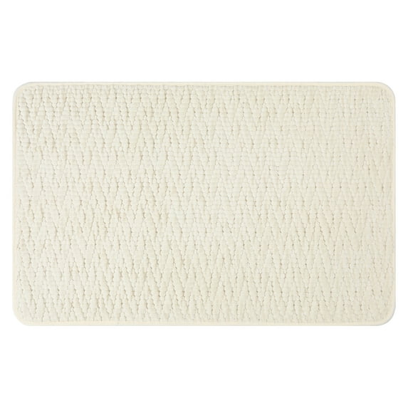 REGALWOVEN Rubber Backing Non Slip Quick Dry Bath Mat, Absorbent Machine Washable Bath Carpet Bath Rug Beige 16" x 24"