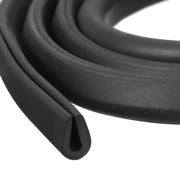 REGALWOVEN Rubber U Channel Trim, Guard Seal Strip Edge Protector Flat Type 9/32"x 25/64"x 6.6ft