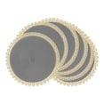 thumbnail image 1 of REGALWOVEN Rustic Placemats 6 Pack Round Woven Placemats for Dining Table Decor Indoor Outdoor Washable Kitchen Table Mat Wipe Clean Gray 15x15inch, 1 of 6