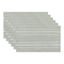 REGALWOVEN Rustic Placemats Set of 6 Cotton and Linen Placemats for Dining Table Decor Indoor Outdoor Kitchen Table Mat Green 20*12in
