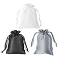 thumbnail image 1 of REGALWOVEN Satin Bags with Drawstring, Wedding Favor Bag for Party, Jewelry Pouch Black, Grey, White, 1 of 6