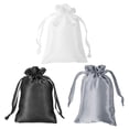 thumbnail image 1 of REGALWOVEN Satin Bags with Drawstring, Wedding Favor Bags Gift Packaging Black, Grey, White, 1 of 6