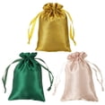 thumbnail image 1 of REGALWOVEN Satin Bags with Drawstring, Wedding Favor Bags Gift Packaging Green, Champagne, Gold Tone, 1 of 6
