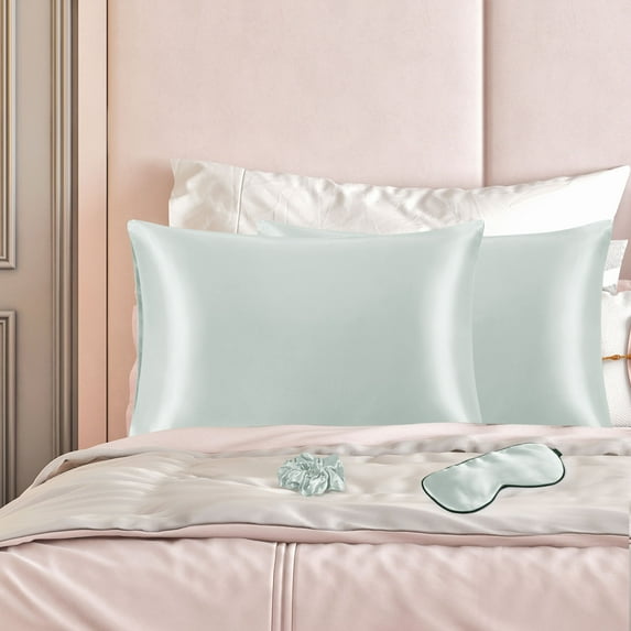 REGALWOVEN Satin Pillowcase for Hair and Skin, Durable Set of 2 Envelope Closure Pillow Cases Gray King