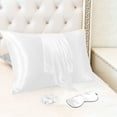 thumbnail image 1 of REGALWOVEN Satin Pillowcase for Hair and Skin, Set of 2 Zipper Closure Pillow Cases White King, 1 of 8