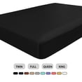 thumbnail image 1 of REGALWOVEN Satin Silk Fitted Bed Sheet 12 Inch Deep Pocket Sheet, Twin Black, 1 of 8