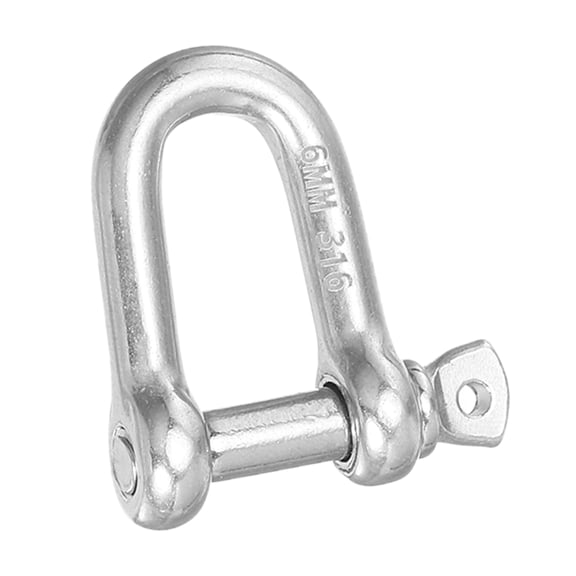 REGALWOVEN Screw Pin Shackle 316 Stainless Steel D Ring Shackle for Chains Wire Rope Outdoor 0.25 in