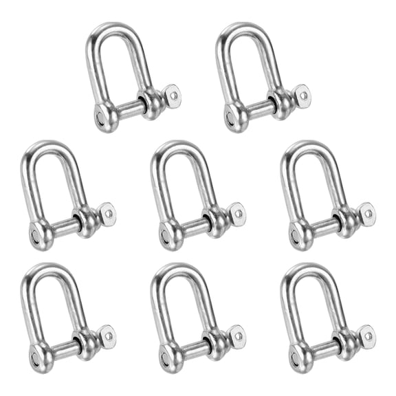 REGALWOVEN Screw Pin Shackle M5 3/16" 220lbs, 8 Pack 304 Stainless Steel D Ring M4 5/32" 8