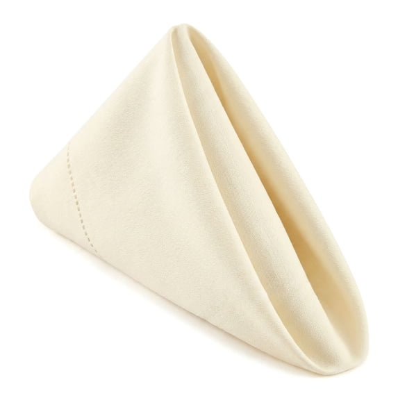 REGALWOVEN Set of 12 Cloth Napkins, Polyester Washable and Reusable Table Dinner Napkins for Home, Restaurant, Weddings, and Parties Champagne 17x17inch