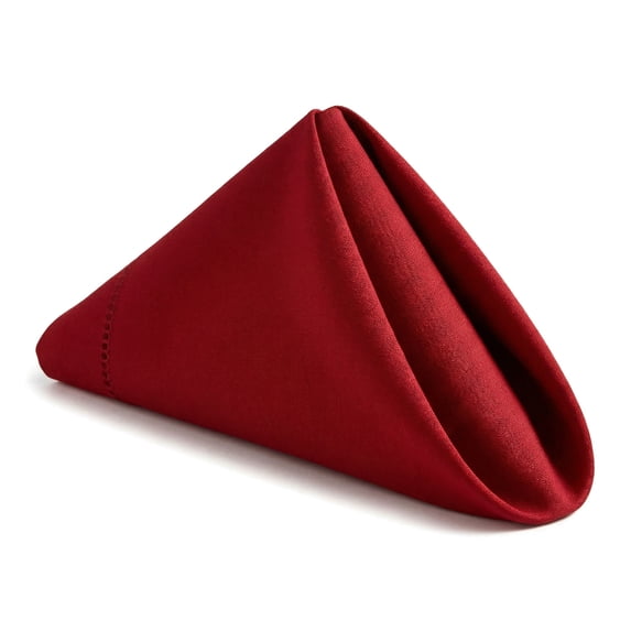 REGALWOVEN Set of 12 Cloth Napkins, Polyester Washable and Reusable Table Dinner Napkins for Home, Restaurant, Weddings, and Parties Wine Red 17x17inch