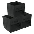 thumbnail image 1 of REGALWOVEN Set of 3 Storage Cube, Fabric Storage Bin with Handle for Shelves Closet, Collapsible Storage Basket for Organizing Clothes Black 10.6*10.6*11in, 1 of 6