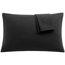 REGALWOVEN Set of 2 Microfiber Pillowcases with Zipper Black Queen(20"x30")