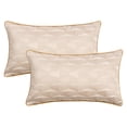 thumbnail image 1 of REGALWOVEN Set of 2 Satin Soft Throw Pillow, 3D Geometric Textured Luxury Decorative Throw Pillow Covers for Sofa Bed Living Room Beige 20" x 12", 1 of 6