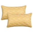thumbnail image 1 of REGALWOVEN Set of 2 Satin Soft Throw Pillow, 3D Geometric Textured Luxury Decorative Throw Pillow Covers for Sofa Bed Living Room Yellow 20" x 12", 1 of 6