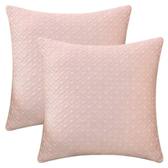 REGALWOVEN Set of 2 Throw Pillow Covers Decorative Soft Modern Geometric Couch Cushion Cases for Living Room Sofa Decor Pink 16" x 16"