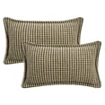 thumbnail image 1 of REGALWOVEN Set of 2 Throw Pillow Covers Houndstooth Decorative Cushion Cover Green 20" x 12", 1 of 6