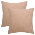 thumbnail image 1 of REGALWOVEN Set of 2 Throw Pillow Covers Solid Soft Cushion Pillow Covers for Sofa Living Room Light Brown 18" x 18", 1 of 6