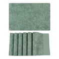 thumbnail image 1 of REGALWOVEN Set of 6 Faux Leather Placemats for Kitchen Dining Table Decor, Washable Table Placemats Wipeable Table Mat Green 18*12in, 1 of 7