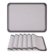 REGALWOVEN Set of 6 Leather Placemats for Kitchen Dining Table Decor and Protection Black 15.7*11.8inch