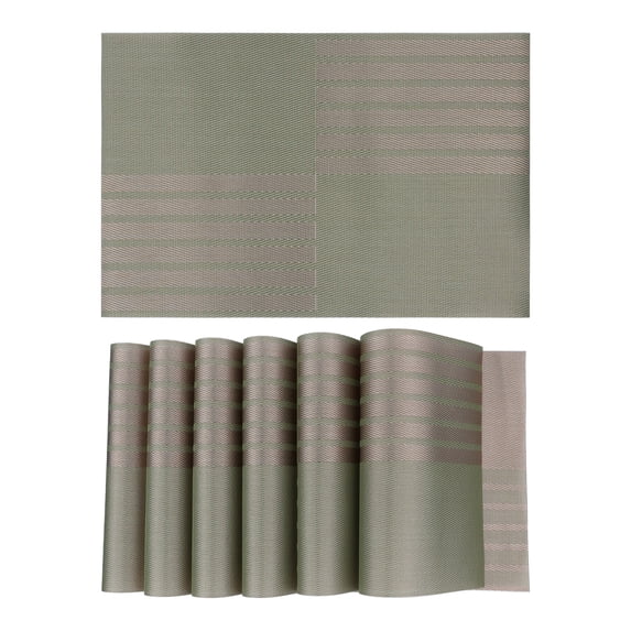 REGALWOVEN Set of 6 Placemats for Kitchen Dining Table Decor Heat Heat-resistant Table Placemats Wipeable Table Mat Green 18*12in