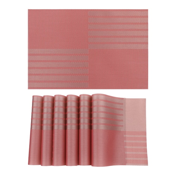 REGALWOVEN Set of 6 Placemats for Kitchen Dining Table Decor Heat Heat-resistant Table Placemats Wipeable Table Mat Red 18*12in