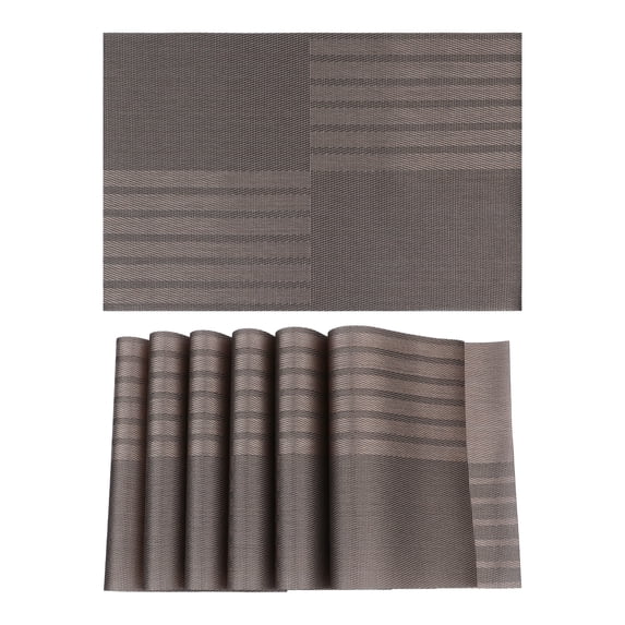 REGALWOVEN Set of 6 Placemats for Kitchen Dining Table Decor Heat Heat-resistant Table Placemats Wipeable Table Mat Sand Black 18*12in