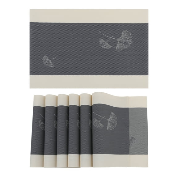 REGALWOVEN Set of 6 Placemats for Kitchen Dining Table Decor Washable Heat Resistant Table Placemats Wipeable Table Mat Brown 18*12in