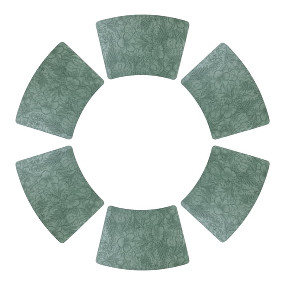 REGALWOVEN Set of 6 Place Mat, Faux Leather Placemats for Kitchen Dining Table Decor, Washable Table Placemats Wipeable Table Mat Green 19*12in