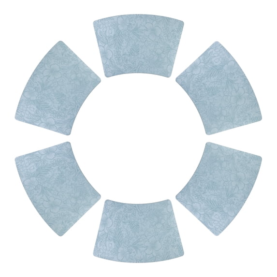 REGALWOVEN Set of 6 Place Mat, Faux Leather Placemats for Kitchen Dining Table Decor, Washable Table Placemats Wipeable Table Mat Light Blue 19*12in