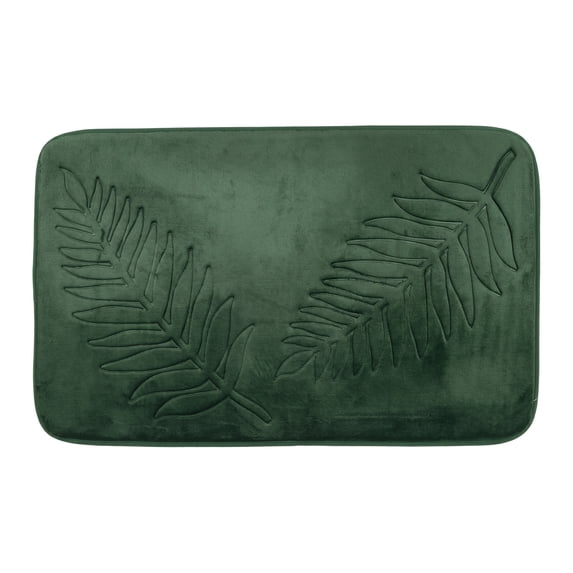 REGALWOVEN Shaggy Bathroom Rug, Ultra Thick Absorbent Plush Bath Mat, Non-Slip Soft Microfiber Carpet for Shower and Vanity Dark Green 32" x 20"