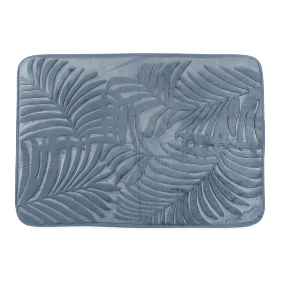 REGALWOVEN Shaggy Bathroom Rugs, Non-Slip Absorbent Bath Mat, Ultra Soft Microfiber Plush Shower Carpet for Machine Washable Blue 32" x 20"