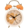 thumbnail image 1 of REGALWOVEN Silent Mechanical Alarm Clock, Non-Tick Movement, Floral Pattern Dial, Compact Size for Office Desk Orange 3.3"L x 2.0"W x 5.1"H, 1 of 6