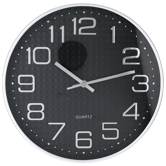 REGALWOVEN Silent Wall Clock, Non-Ticking Modern Clocks Battery Operated for Home, Kitchen, Living Room Decor Black 12 Inch