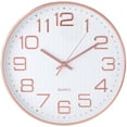 thumbnail image 1 of REGALWOVEN Silent Wall Clock, Non-Ticking Modern Clocks Battery Operated for Home, Kitchen, Living Room Decor White and Pink 12 Inch, 1 of 6