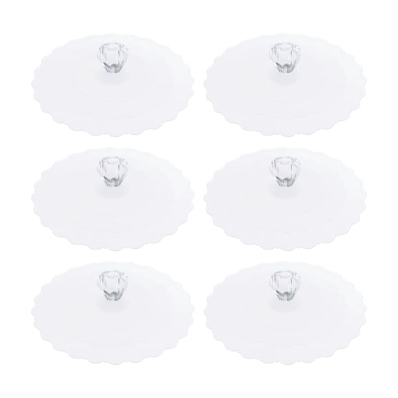 REGALWOVEN Silicone Cup Lids for Drinks, Mug Cup Cap, Airtight Suction Seal, Durable and Flexible Clear