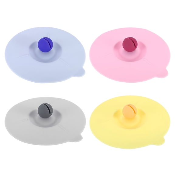 REGALWOVEN Silicone Cup Lids for Drinks Mug Cup Cover Cap for Home Kitchen Use 5.5"