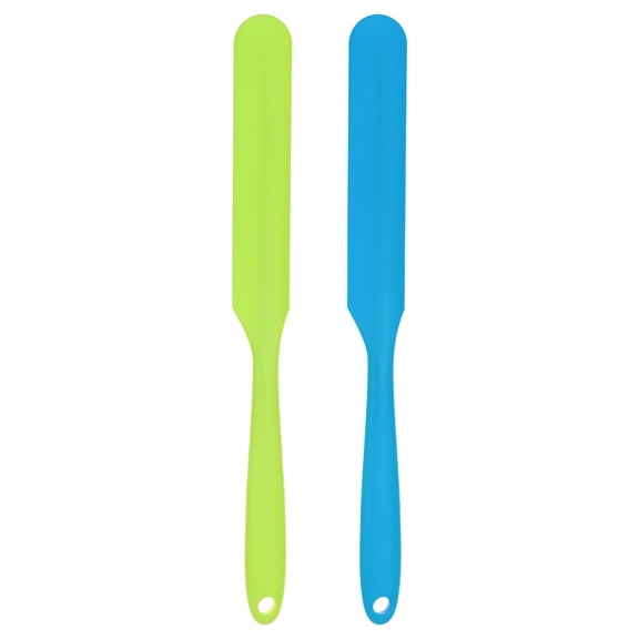 REGALWOVEN Silicone Spatula Scraper Reusable Non-Stick Flexible Spatulas for Epoxy Resin Liquid Paint Blue/ Green