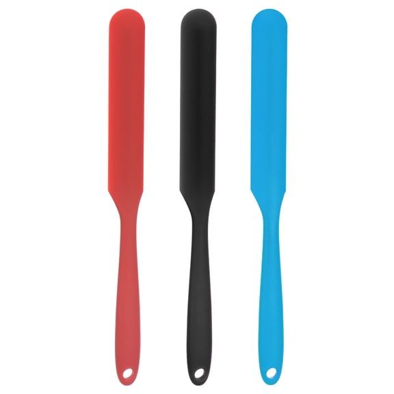 REGALWOVEN Silicone Spatula Scraper Reusable Non-Stick Spatulas for Epoxy Resin Black/ Red/ Blue