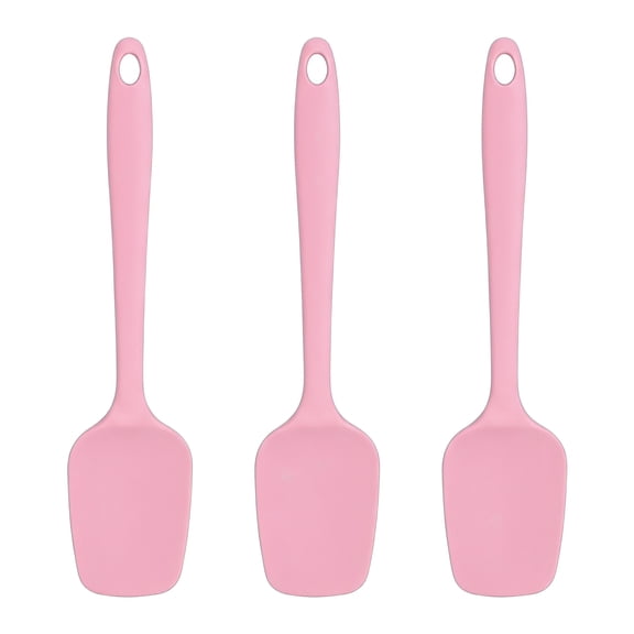 REGALWOVEN Silicone Spatula Set, 3-Piece Kitchen Utensils Set with Heat-Resistant Spatula, Non-Stick Cooking Tools for Baking, Mixing Pink ["3PCS"]