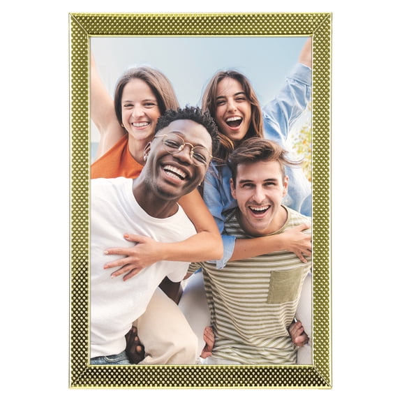REGALWOVEN Simple Picture Frames, Metal Photo Frame with Real Glass, Display for Wedding Gift Home Tabletop Decor Gold 3.5x5