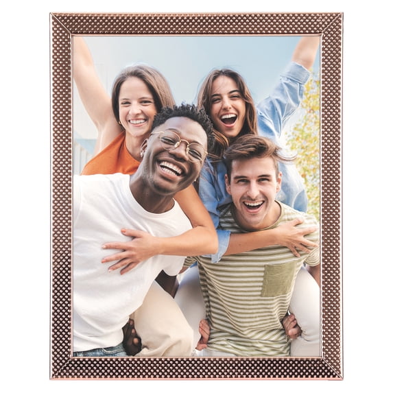REGALWOVEN Simple Picture Frames, Metal Photo Frame with Real Glass, Display for Wedding Gift Home Tabletop Decor Rose Gold 8x10