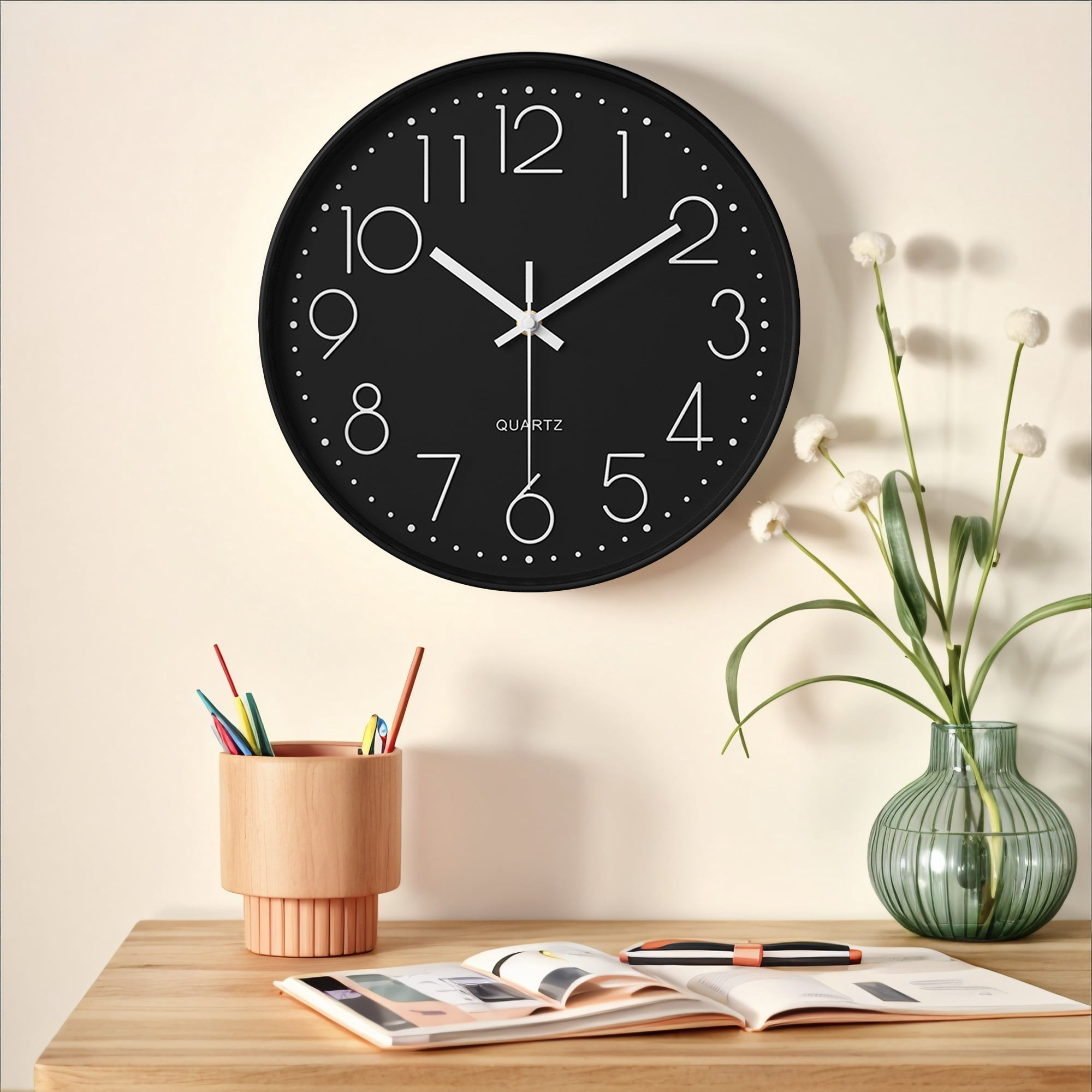 REGALWOVEN Simple Wall Clock Big Number Silent Non Ticking Modern regalwoven-simple-wall-clock-big-number-silent-non-ticking-modern