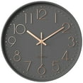 thumbnail image 1 of REGALWOVEN Simple Wall Clock, Big Number, Silent Non-Ticking Modern Battery Operated, Classic Analog Clocks Decorative for Home Grey 12 x 12 x 1.8 Inch, 1 of 6