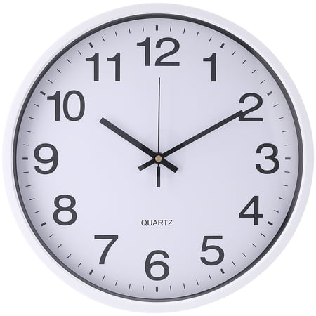 REGALWOVEN Simple Wall Clock, Big Number, Silent Non-Ticking Modern Battery Operated Clocks, for Office, Home, Bedroom White 14 x 14 x 1.8 Inch