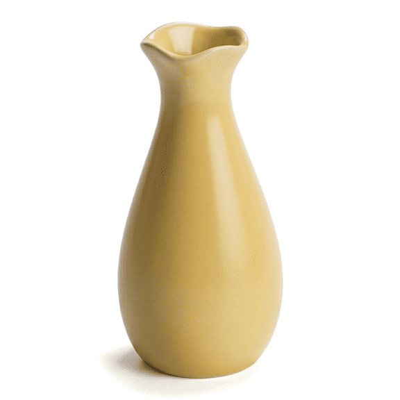 REGALWOVEN Small Ceramic Bud Modern Cylinder Vase, Matte Ribbed Decorative Flower Vase for Desktop & Bathroom, Home Decor Yellow 2.4"L x 2.4"W x 5.1"H