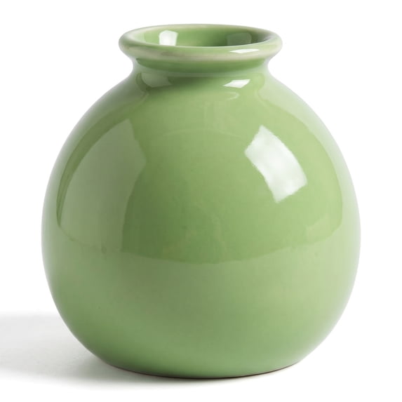 REGALWOVEN Small Ceramic Square Bud Vase, Mini Cube Flower Vase with Wide Mouth, Matte Geometric Decorative Vase for Desk Green 2.8"L x 2.8"W x 2.8"H