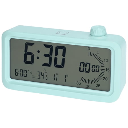 REGALWOVEN Small Digital Alarm Clock for Bedroom, Alarm Clocks with Big Numbers Display, Dimmable, Temperature, Snooze, 12/24H for Deep Sleepers Green