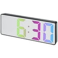 thumbnail image 1 of REGALWOVEN Small Digital Alarm Clock Bedroom, with Big Numbers Display, Temperature, Adjustable Dimmable 12/24 H Deep Sleepers Teens Black Mirror 6.3 x 2.4 x 1 inch, 1 of 6