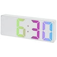 thumbnail image 1 of REGALWOVEN Small Digital Alarm Clock Bedroom, with Big Numbers Display, Temperature, Adjustable Dimmable 12/24 H Deep Sleepers Teens White Mirror 6.3 x 2.4 x 1 inch, 1 of 6