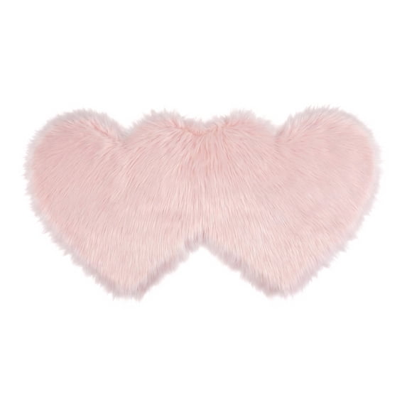 REGALWOVEN Small Shaggy Area Rug, Ultra Soft Fluffy Bath Mat, Non-Slip Narrow Fuzzy Furry Carpet for Vanity Bench, Bedside Light Pink 28" x 14"